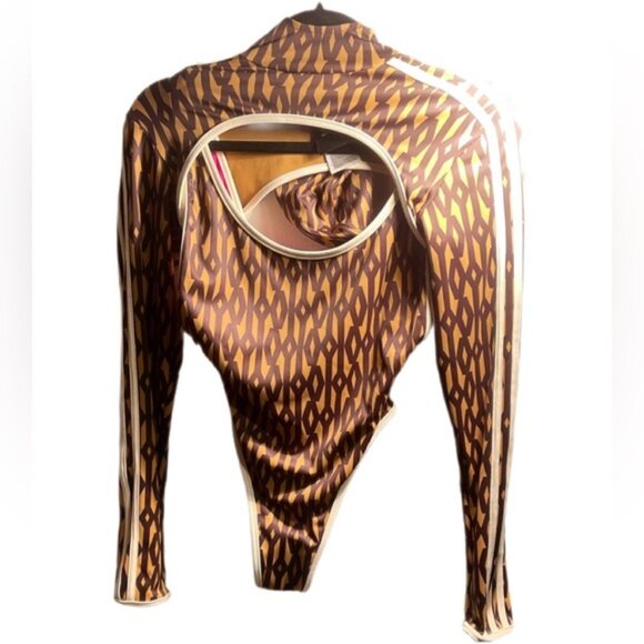 NWT Adidas Ivy Park paradise Trendy Reversible Stretch Bodysuit with Shrug S - Picture 2 of 4